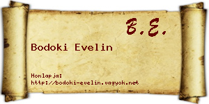 Bodoki Evelin névjegykártya